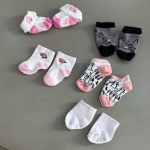 Assorted Baby Socks Set - Pink, White, Black